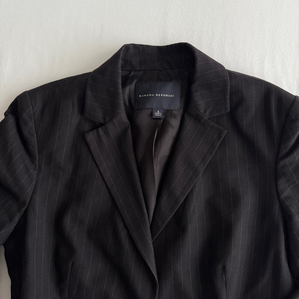 Banana Republic Black Pinstripe Blazer